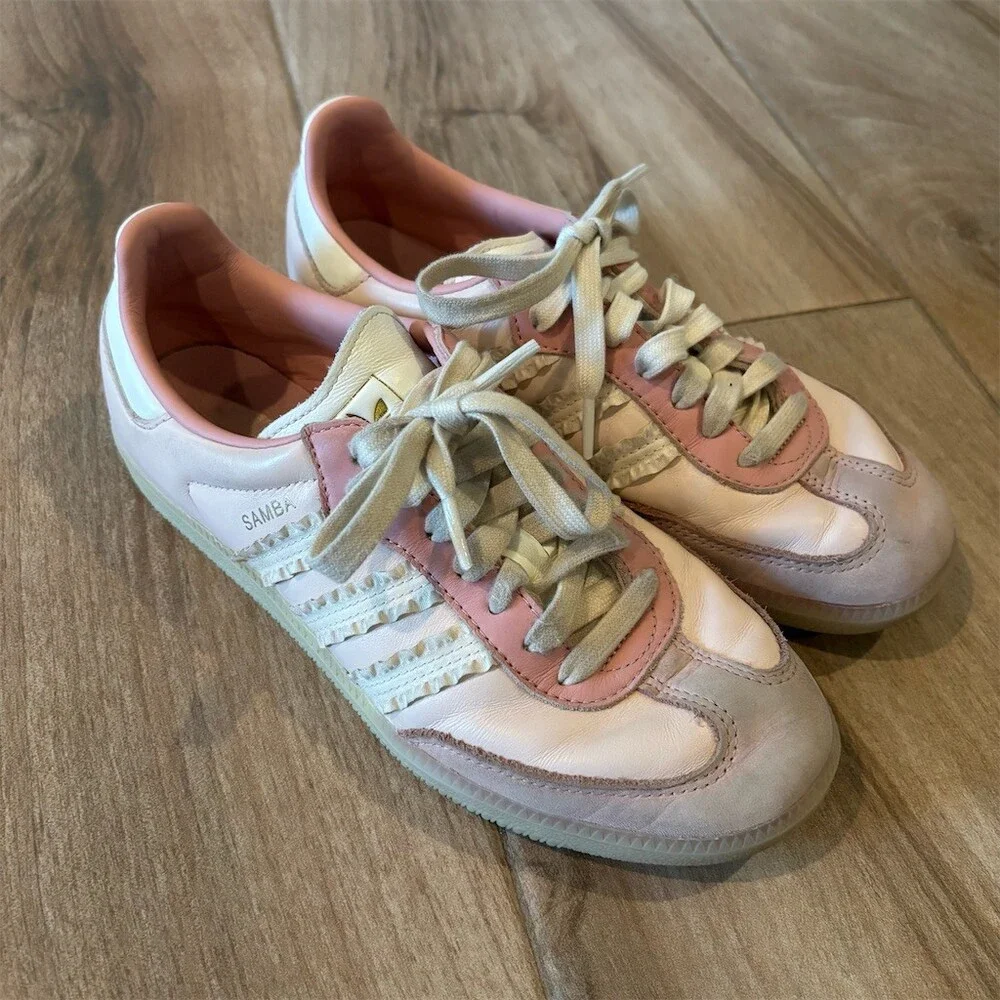 adidas Originals Samba OG Ruffle Stripes Sneakers Pink US 7.5